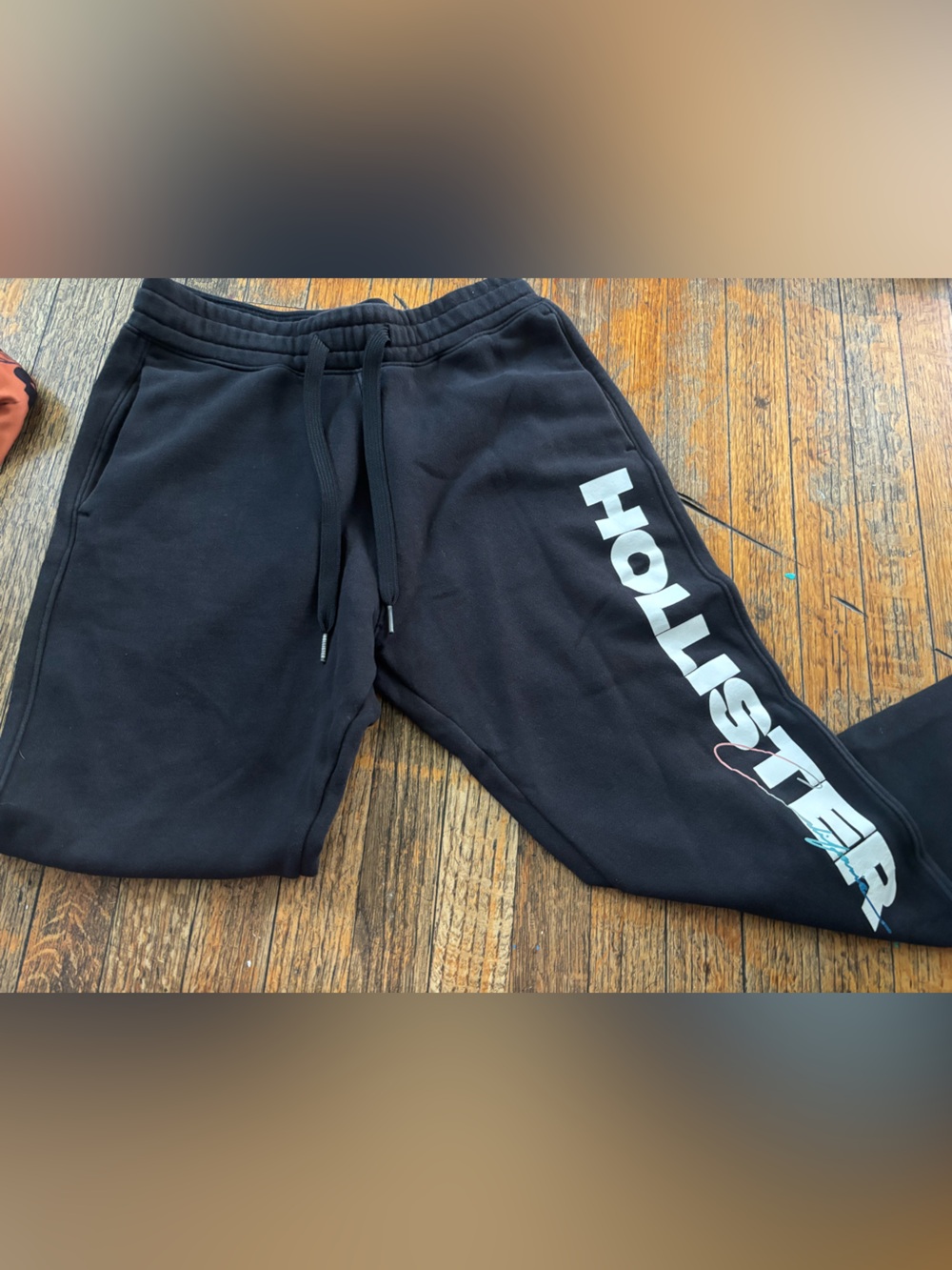 Hollister Black Kids Logo Joggers with White Accent